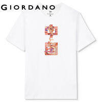 GIORDANO Men Xixi Series T-Shirts 100% Cotton China Print Tee Short Sleeve Summer Crewneck Simple Basic Casual Tshirts 91092250