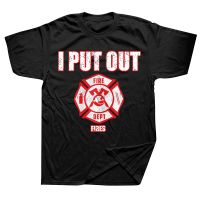 Halloween Funny Firefighter I Put Out Fires Firemen T Shirt Graphic Cotton Streetwear Short Sleeve Birthday Gifts Summer T-shirt XS-6XL