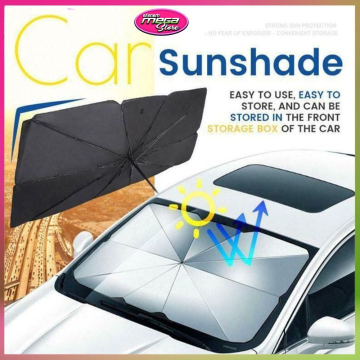 Car Windshield Sunshade Umbrella, Foldable Umbrella Reflective Windshield  Sunshade for Car Front Window Blocks, UV Rays and Heat Sun Visor Protector,  Fits Most Vans SUVs, MPV, Hatchback
