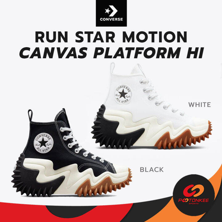 (แท้100) CONVERSE Run Star Motion Canvas Platform Hi ผ้าใบคอนเวิร์ส