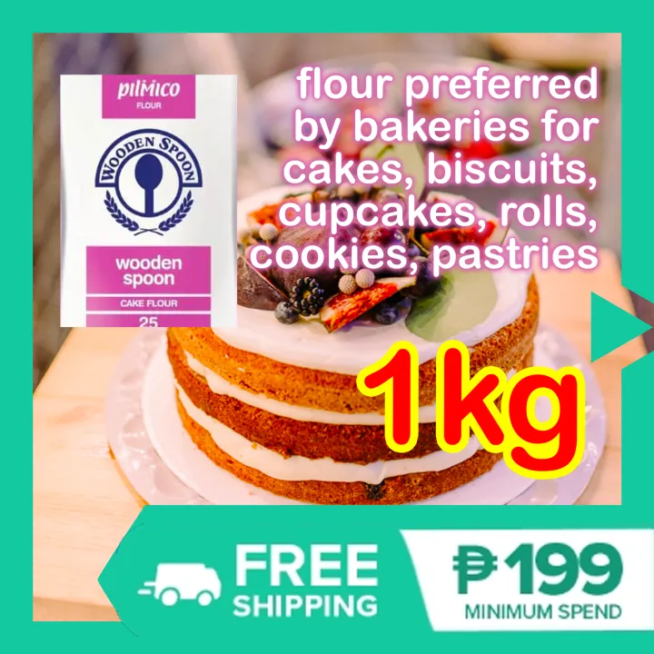 1kg Wooden Spoon CAKE FLOUR for Baking Cake Pilmico First Class Soft