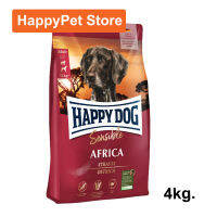 อาหารสุนัข Happy Dog Sensible Africa Grain-Free เกรน-ฟรี อาหารสุนัขโต สูตรเนื้อนกกระจอกเทศ 4กก. (1ถุง) Happy Dog Sensible Africa Grain-free Dog Food with Ostrich Meat for Gourmet Dogs with Food Sensiti