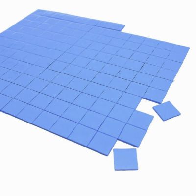 ◎◘ 10mmx10mmx1mm 100PCS Thermal Pad GPU CPU Heatsink Cooling Conductive Silicone Pad thermal pad paste Cpu thermal pads cooler Blue