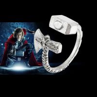 Marvel Superhero Thor 39;s Hammer Stormbreaker Ring Thor Love and Thunder Vintage Silver Color Jewelry Ring for Avengers Fan Gift