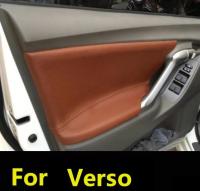 4PCS ไมโครไฟเบอร์ด้านหน้าด้านหลังแผงประตู Armrest ฝาครอบหนังสำหรับ Toyota Verso 2009-2015พร้อม Mount Fittings