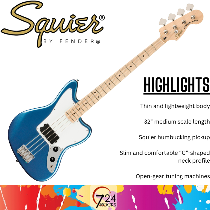 724ROCKS Fender Squier Affinity Series Jaguar Bass H Bass Guitar Fender guitar fender electric