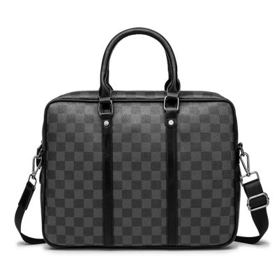 PU Leather Briefcase for Men Handbags 13 inch Laptop Messenger Bag Attache Case Business