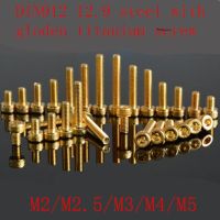 5-10Pcs G12.9 DIN912 Titanium plating Gold Hex socket Screw M2 M2.5 M3 M4 M5 M6 Nails Screws Fasteners