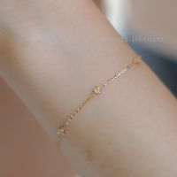 S925 sterling silver gold plated bracelet hollow glossy love simple temperament small bracelet bracelet female