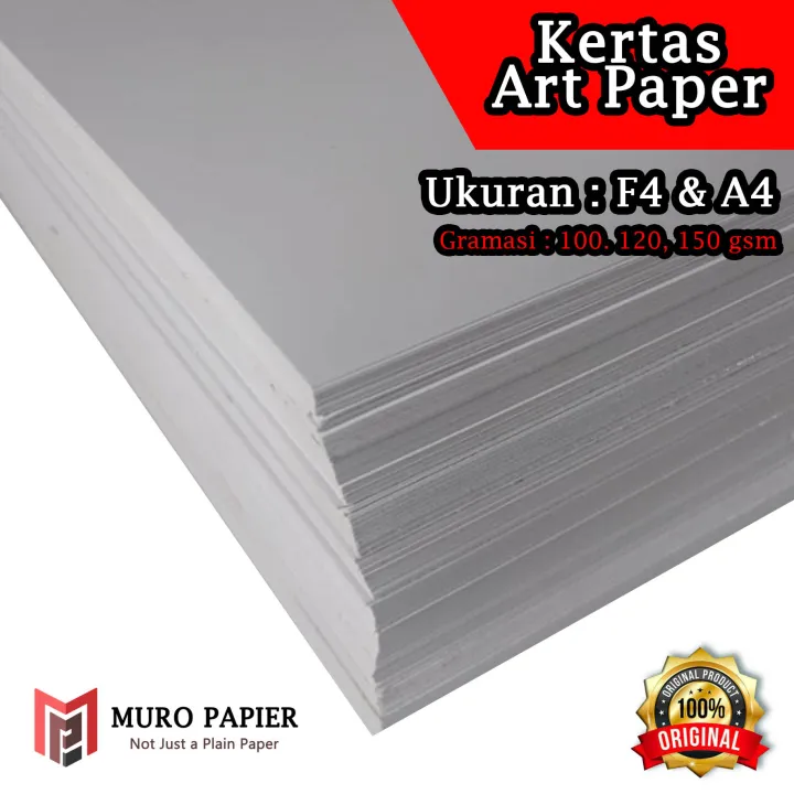 ( PER PAK ISI 20 ) Kertas Art Paper 100 120 150 gsm F4 A4 by Muro