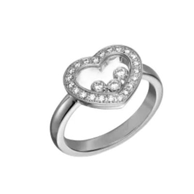 แหวนแฟชั่นขายดีแหวนลายหัวใจสำหรับผู้หญิงคุณภาพสูงเครื่องประดับชุบทอง18K ปูคริสตัลแหวน Bijoux สำหรับผู้หญิง