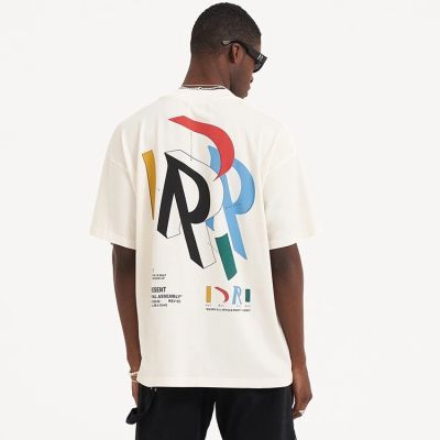 REPRESENT REP color three-dimensional letter printing summer leisure loose high street round neck mens and womens short-sleeved T-shirt