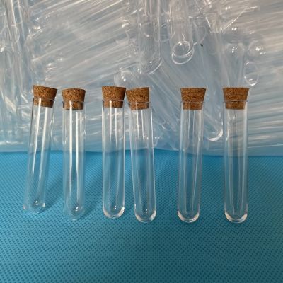 【YF】❣✠  500pcs 12x60mm Lab Plastic test with Cap Stopper Round bottom Laboratory or Wedding favours Spice Tube