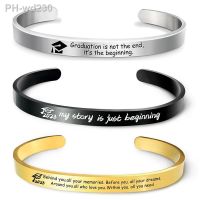 2023 Graduation Bangle Jewelry Stainless Steel Engraved Inspirational Cuff Bracelet For Graduate Gifts