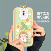 เคสโทรศัพท์ OPPO F11 R15 R17 Oppof11กรณีสาวน่ารักการ์ตูนดอกไม้ดอกทานตะวันสีม่วง Monster เลนส์โทรศัพท์เปลือกนุ่มฝาครอบป้องกันปลอกหุ้ม