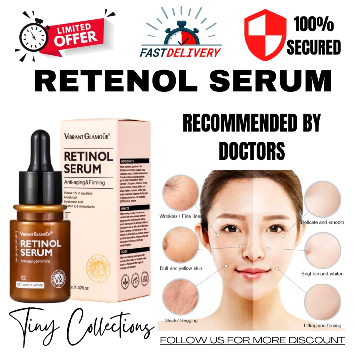 😍😍AUTHENTIC VIBRANT GLAMOUR Retinol Serum Anti-aging Brightening ...