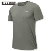 JEEP SPIRIT 2023ใหม่เสื้อผ้าผู้ชายผ้าไอซ์ซิลค์แห้งเร็วสั้นทีกลางแจ้งระบายอากาศสั้นเสื้อยืด