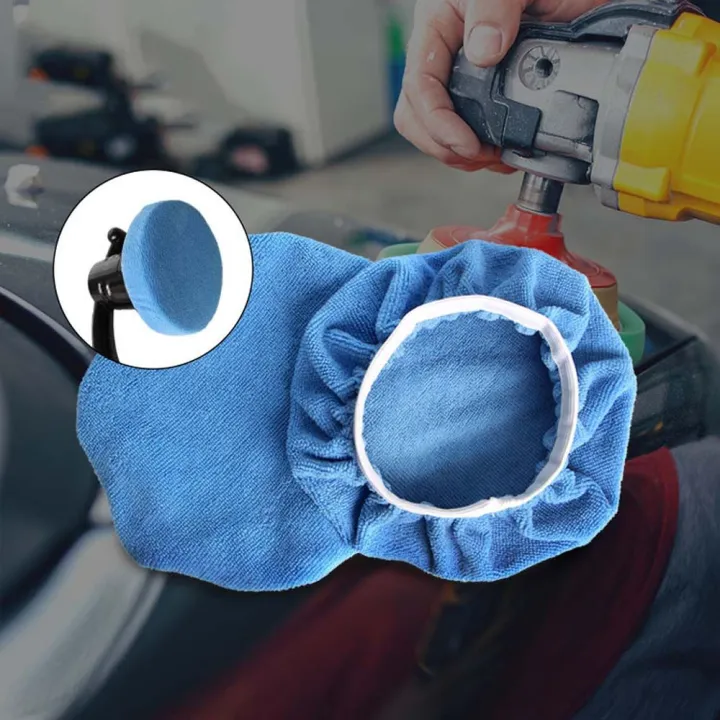 DUOJI For 5/6/7/8/9/10 inch Reusable Waxing Polisher Car Beauty Tool Car Paint Care Auto Polisher Accessories Waxing Cloth Cover Waxing Bonnet Car Polisher Pad Polishing Bonnet Buffer Pad