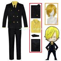 Sanji ชุดคอสเพลย์อนิเมะวินควันหลังชุดฮาโลวีนชุดสูทสีเหลืองผูกวิกผมขนาด2ปี