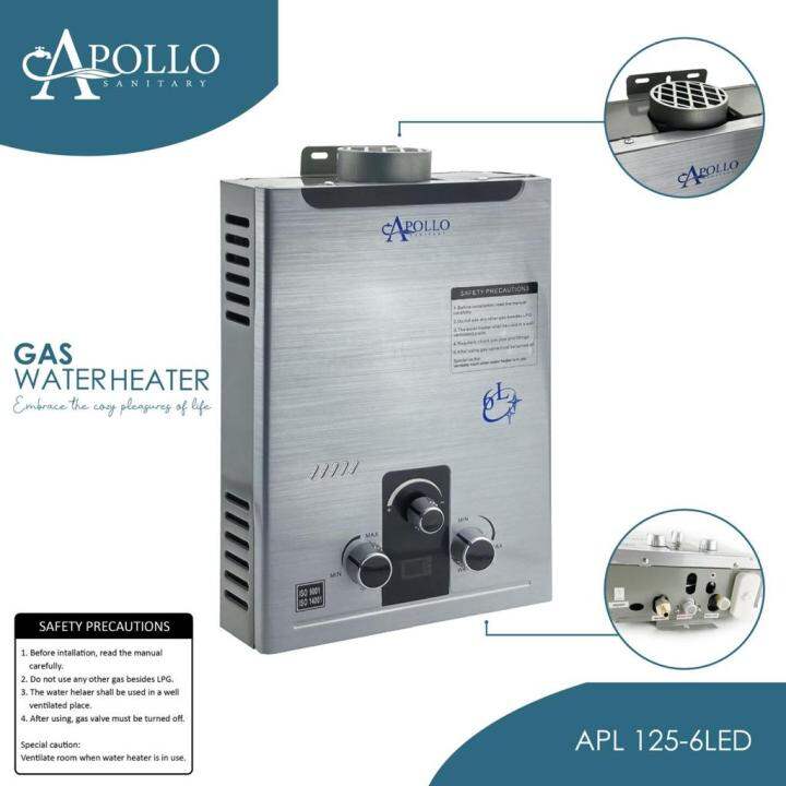 APOLLO APL 125-6LED / 18- 6 Led WATER HEATER GAS /PEMANAS AIR ORIGINAL |  Lazada Indonesia
