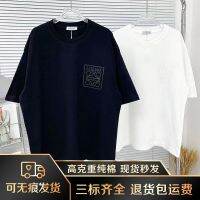 LOEWE/Luo Yiwei 23 New Fake Chest Pocket Three-Dimensional Silicone Letter Logo Couple T-Shirt Men And Women Short Sleeves