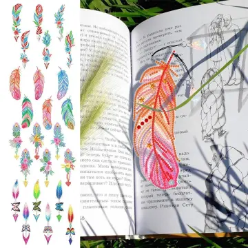 5D DIY Diamond Painting Leather Bookmark Tassel Book Marks Special Shaped  Diamond Embroidery DIY Craft