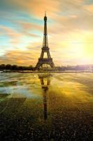 ✶✁❀ Paris Reflection Scenery Art ฟิล์มพิมพ์ผ้าไหมโปสเตอร์ Home Wall Decor 24x36inch