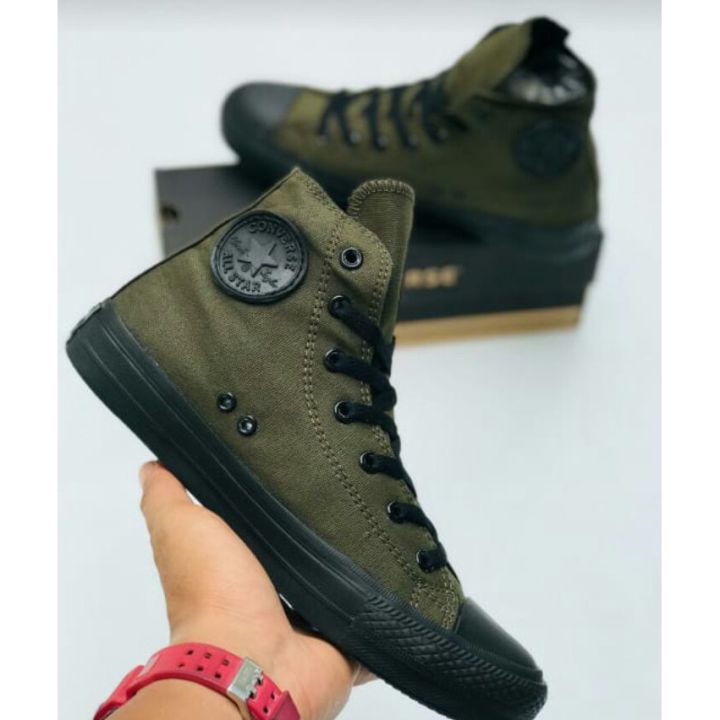personificering hjerte kandidatskole PRIA HIJAU Converse All Star Chuck Tylor High Army Green Men Shoes. Army  Green Sneakers. | Lazada PH