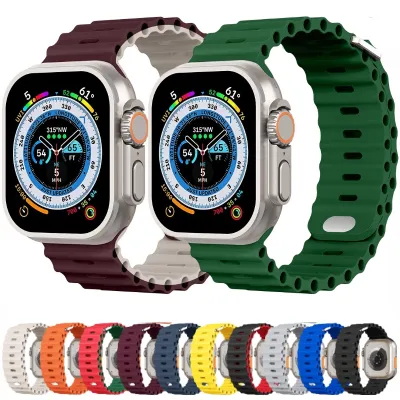 Silicone strap for Apple watch Ultra 49mm 8 7 45mm 41mm Sports watch Breathable bracelet for iwatch 65432 SE 44mm 42mm 40mm band
