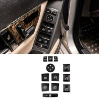 dfgvedvg 12PCS Car Door Armrest Window Switch Button Trim Cover Sticker for Mercedes Benz GLK ML GL a B C E G Class W204 X166