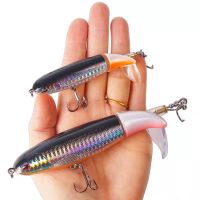 【hot】 1Pcs Whopper Plopper Fishing 10cm 11cm 14cm Artificial Hard Topwater Bait with Rotating Tail Wobbler Tackle