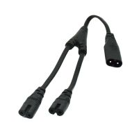 1PCS IEC 320 C8 2Pin Male to 2 x C7 Female Y Split Power Cable About 28CM IEC 320 C7 to C8 extension cords C8 male to C7 female Wires  Leads Adapters