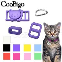 ✔✓ Cat Head Safety Buckle Slider D Ring Adjuster Belt Loop for Pets Collar Pet Leash Straps Leather DIY Accessories Colorful 10sets