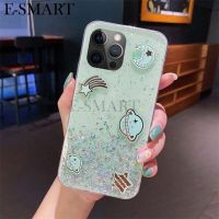 เคสซิลิโคนนิ่มโปร่งใสมีประกายสำหรับ Redmi 12ชิ้นดวงดาวอวกาศรูปดาวบนดวงจันทร์รูปเด็กผู้หญิงป้องกันการตกสำหรับ Xiaomi Redmi 12ฝาหลัง