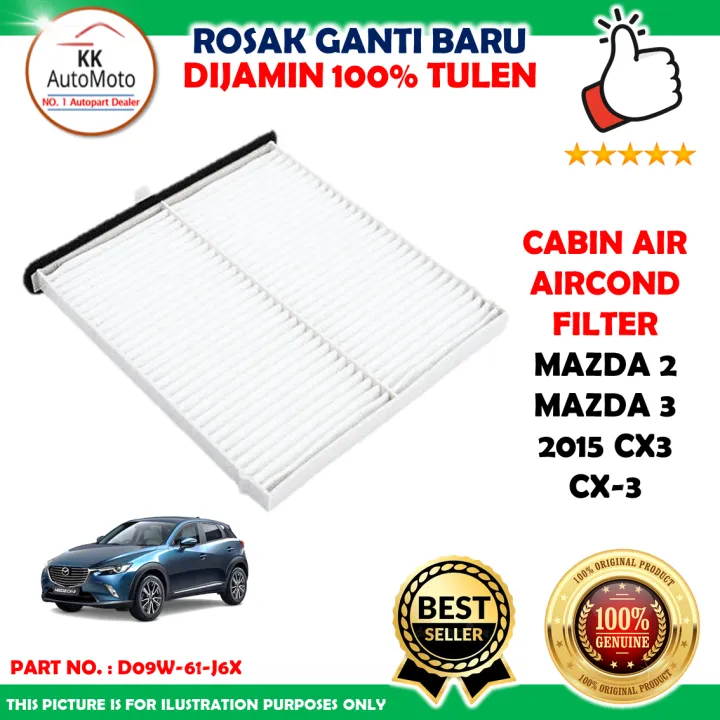1 x Cabin Air Aircond Filter Mazda 2 Mazda 3 2015 CX3 CX3 D09W61