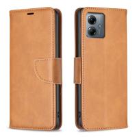 Hzsunsky เคสหน้ังกลับมือถือเนื้อผิวแกะ4G สำหรับ Motorola Moto G14