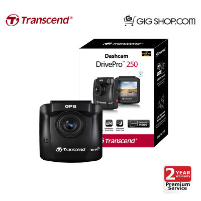 กล้องติดรถยนต์ Transcend DrivePro 250 (DP250) Wi-Fi + GPS   ฟรี  Memory MicroSD Card 32GB ในกล่องสามารถรองรับความจุถึง 128GB (รับประกันศูนย์ 2 ปี)