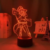 ☫ Led Anime Lamp KonoSuba Megumin for Kids Bedroom Decoration Teen Birthday Gift Room Decor Manga KonoSuba Night Light Bedside