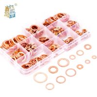 280/200/150/100/50pcs DIN7603 M5 M6 M8 M10 M12 M14 T3 Sealing Copper Washer For Boat Crush Washer Flat Seal Ring Fitting Kit