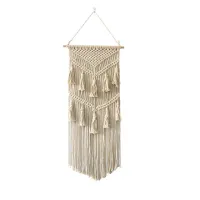 Macrame พรมทอแขวนผนังสไตล์โบฮีเมียนสำหรับ Z049ห้องนั่งเล่นตกแต่งบ้านพื้นหลังโซฟาแต่งพู่พรมศิลปะแขวนผนังสไตล์นอร์ดิก