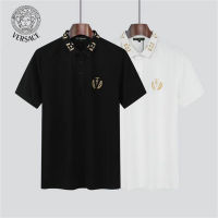 Versace เสื้อโปโลผู้ชาย,เสื้อโปโลปักเพชรเสื้อโปโลรองเท้าระบายอากาศสำหรับบุรุษแขนสั้นเสื้อกอล์ฟเสื้อเสื้อนักธุรกิจแบบลำลอง