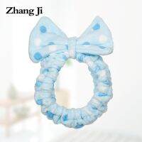 Zhang Ji Cute Feminine Headband Cute Bow Head Point Water Absorption Face Wash Spa Facial Mask bath Accessory Elastic Hair Hand Towels