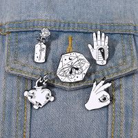 【YF】◐  Abstract Brooch Hand Eyes Enamel Pins Broken Lapel Pin for Jewelry Wholesale