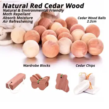 20Pcs Natural Cedar Wood Block Moth Repellent Cedar Clothes