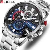 ZZOOI Watch For Men CURREN Luxury Quartz Chronograph Sport Waterproof Man Watches Military Fashion Stainless Steel Wristwatch Clock