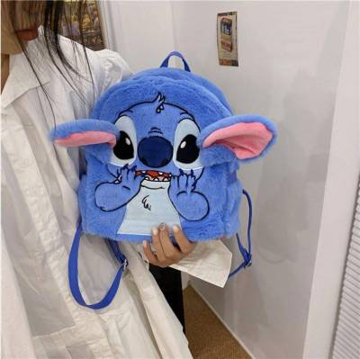 Stitch Backpack for Women Men Student Large Capacity Breathable Fashion Multipurpose Creative Plush Cartoon Bags