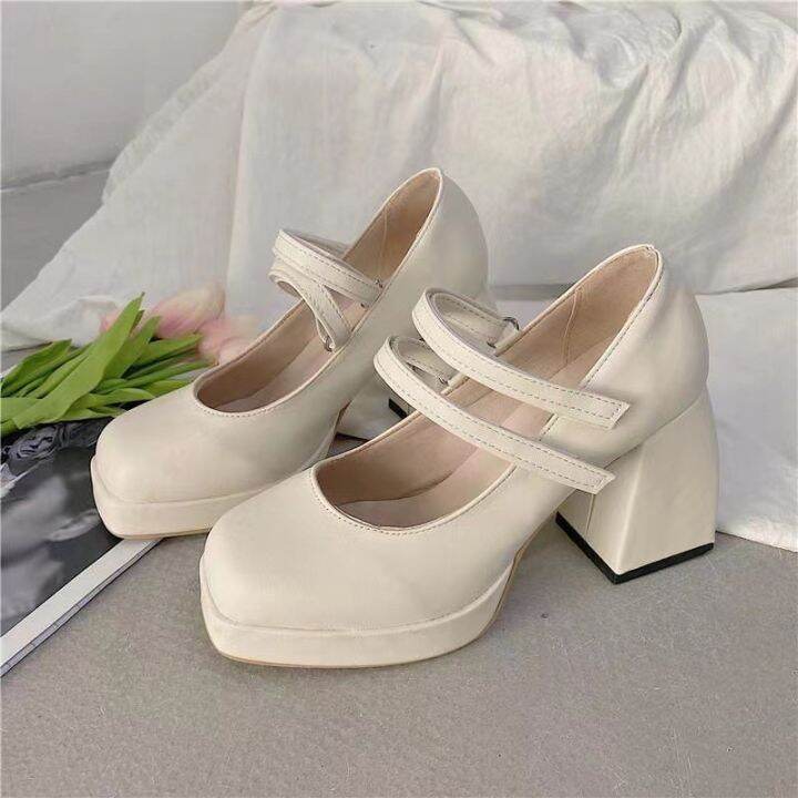 Lace Shoes Wedding Mary Jane 5cm | Block Heel White Wedding Shoes - New  Design - Aliexpress
