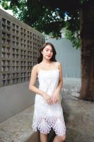 Chic No.9 - Lace Stitching Dress ( สายเดี่ยว ) ?ปัดซ้ายที่รูปเพื่อดูขนาดสินค้า