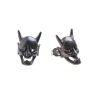 Biker Punk เครื่องประดับบุคลิกภาพชุบเงิน Gothic Horned Demon Baby Stud ต่างหู Devil Skull ต่างหูสำหรับ Men Women