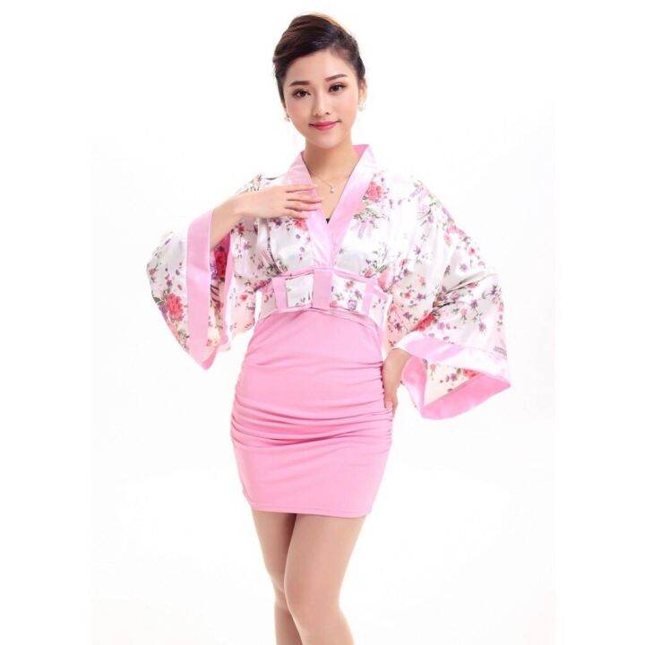 new8265-ชุดกิโมโนเดรส-sakura-japanese-kimono-dress-ด่วนมีส่งgrabค่า